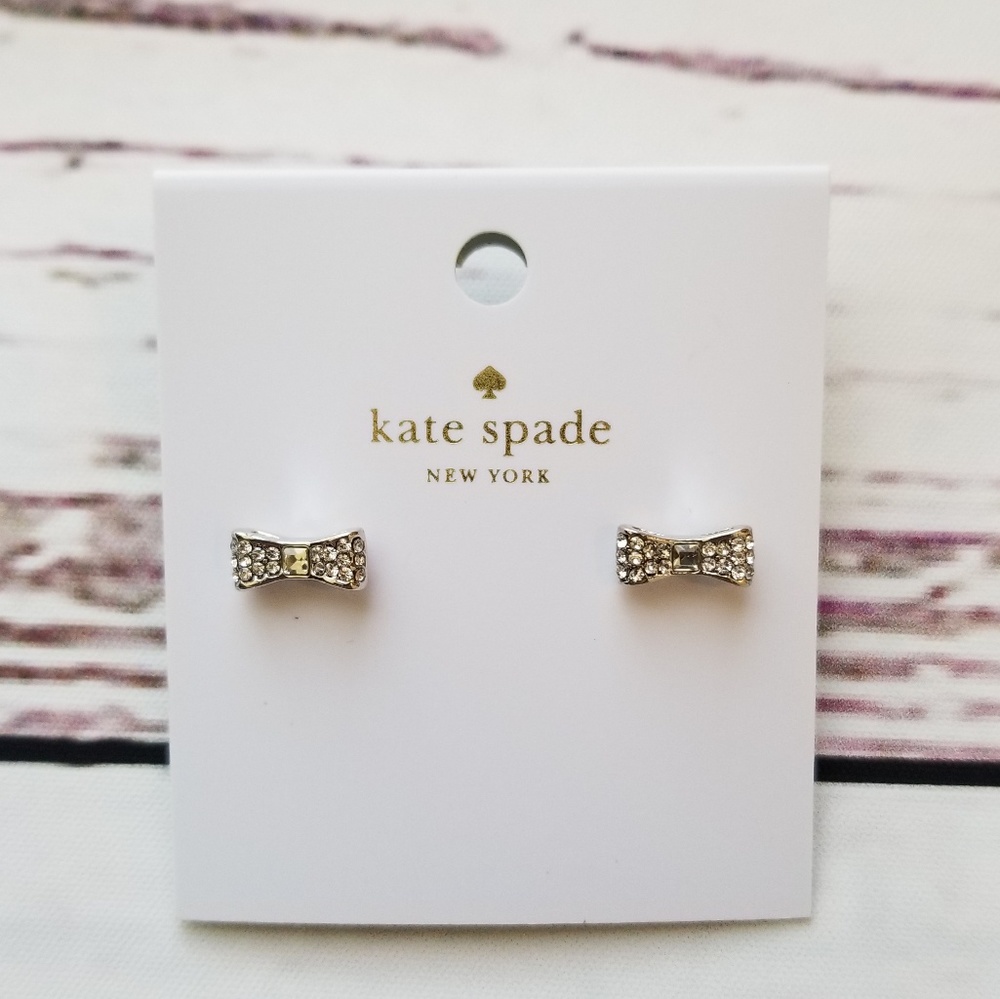Kate Spade ready set bow stud earrings - silver